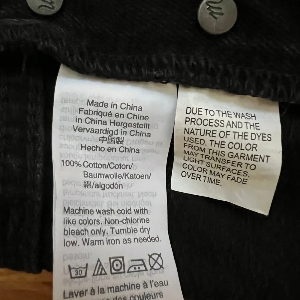 VGUC Madewell Washed Black 💯 Cotton Denim Shorts Overalls sz M - Picture 3 of 8